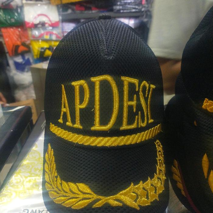 beli satu topi APDESI topi jaring motif padi Apdesi topi keren atribut APDESI Bunga padi