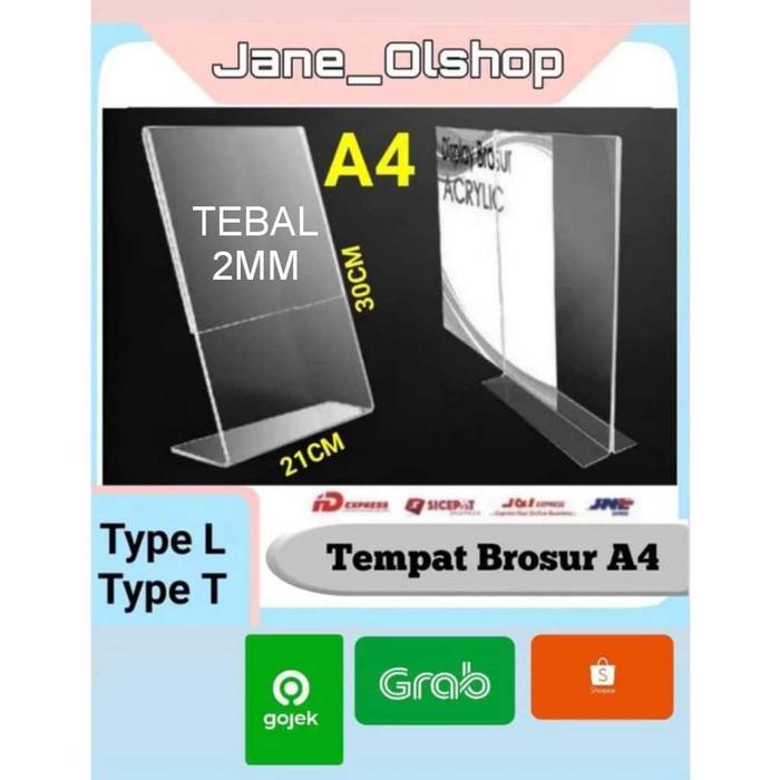 AKRILIK TEMPAT BROSUR / TENT HOLDER / TENT CARD AKRILIK DISPLAY UKURAN A4-A5-A6