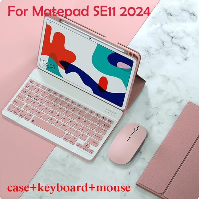 Huawei Matepad SE 11 2024 Book Cover Leather Flip Case Keyboard Wireless Bluetooth Mouse Set