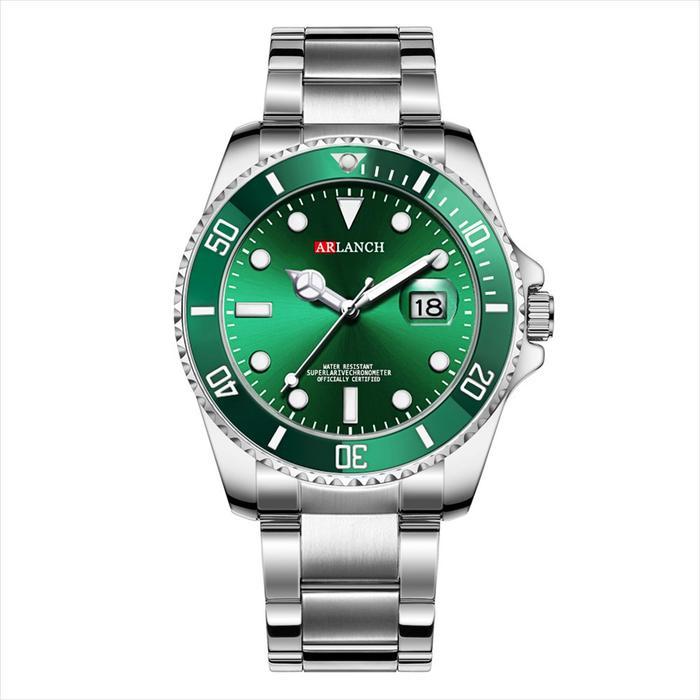 Jam Tangan Pria ARLANCH 305 Analog Date Anti Air Quartz Stainless Steel Anti Air 3ATM Onisto.id