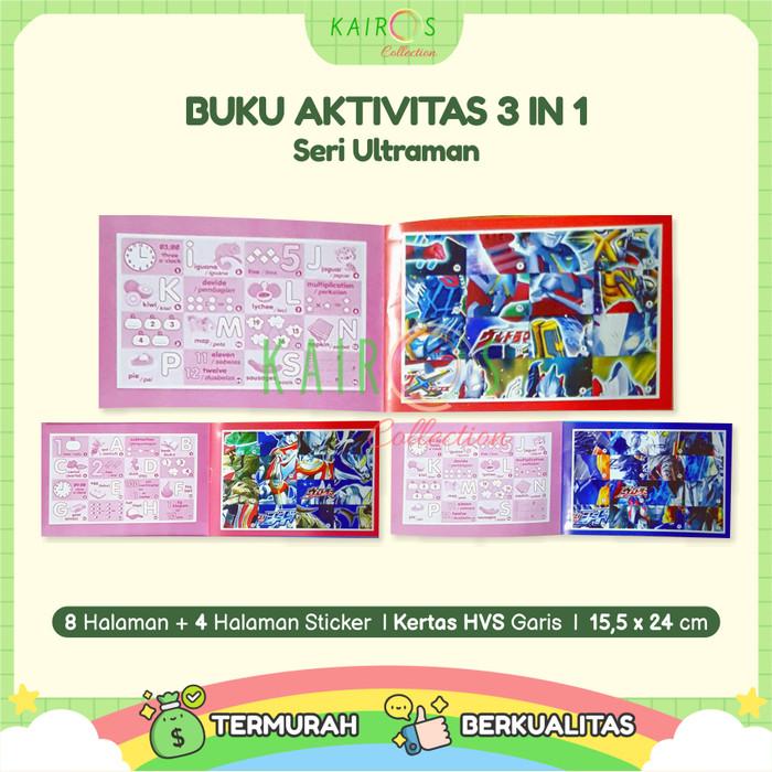 Buku Aktivitas, Mewarnai, Stiker (3 In 1) - Ultraman