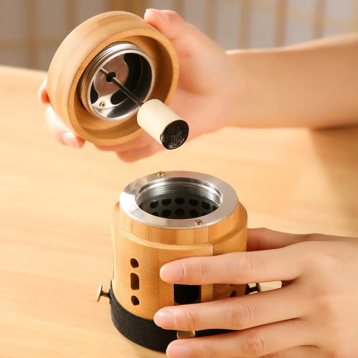 Bamboo Moxibustion Therapy Tool Moxa Burner Box Relaxation Roller