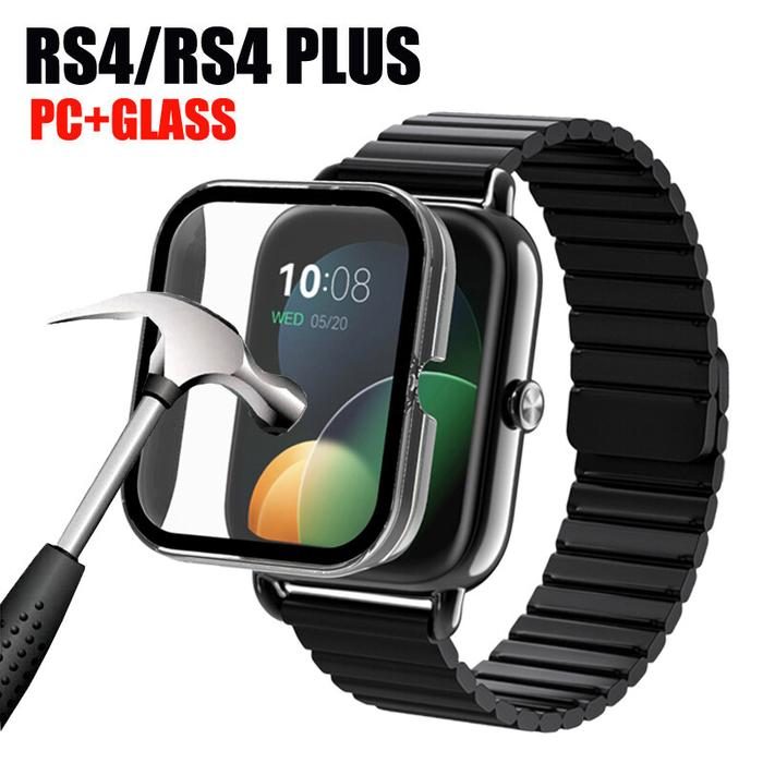 PC Protective Shell+Glass For Haylou RS4,Tempered Glass Anti-scratch Bumper Protector Cover For Hayl