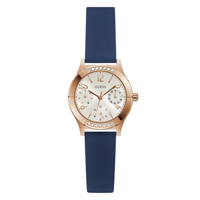 GUESS GW0451L2 Wanita – Original Silver Dial Blue Rubber Strap 29mm
