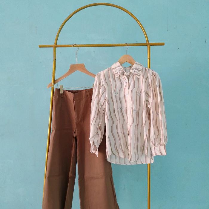 setelan celana katun kulot set wanita