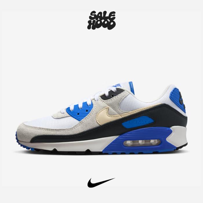 Sepatu Nike Air Max 90 Premium Men's Shoes Racer Blue Black Khaki - HF3449-100
