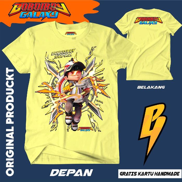 Kaos anak boboiboy baju atasan pakaian boboboy galaxy card mecha gentar sopan beliung kartu choki ch