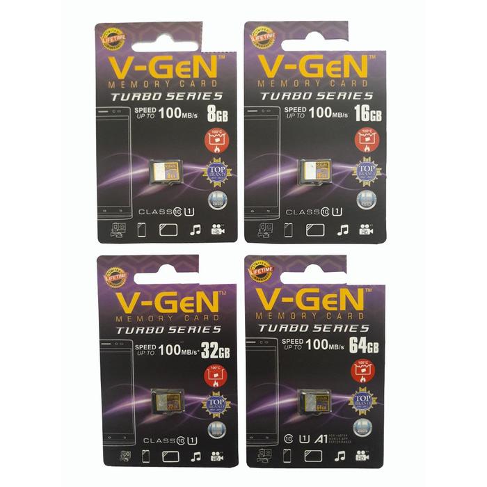 Memory cards memori Micro Sd VGen 8Gb / 16Gb / 32Gb / 64Gb / 128Gb Class 10 Turbo Series Non Adapter