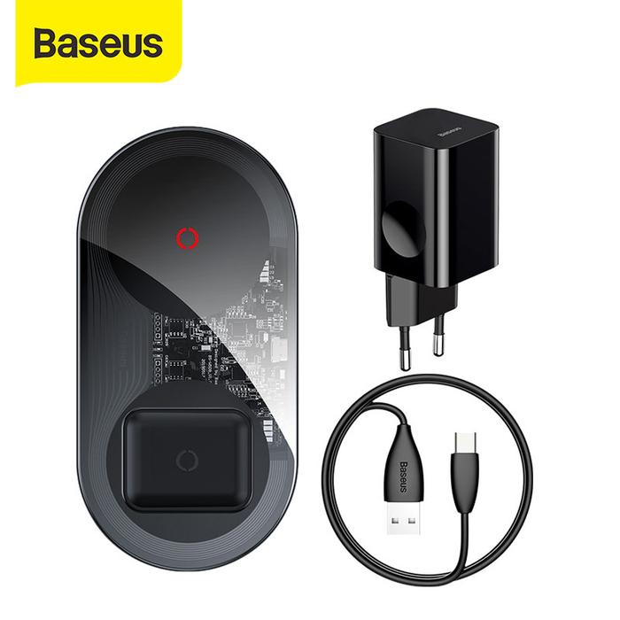 Baseus 24W Qi Wireless Charger For Airpods for iPhone 11 With USB
