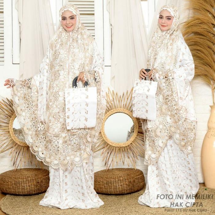 Mukena Sutra Dewasa Sutra Paris Renda Bordir Jumbo Mukena Terlaris Adem Nyaman Mewah Zadda Series