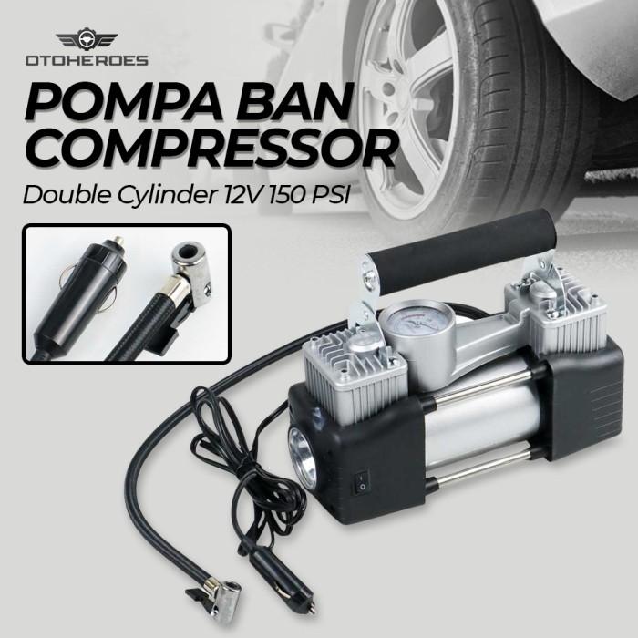 KOMPRESOR 2 SILINDER POMPA ANGIN BAN MOBIL TRUCK PORTABLE 12V 100 PSI