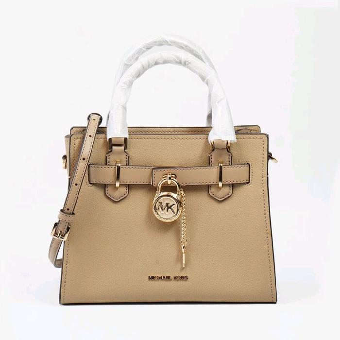 tas wanita mk hamilton small satchel camel bp