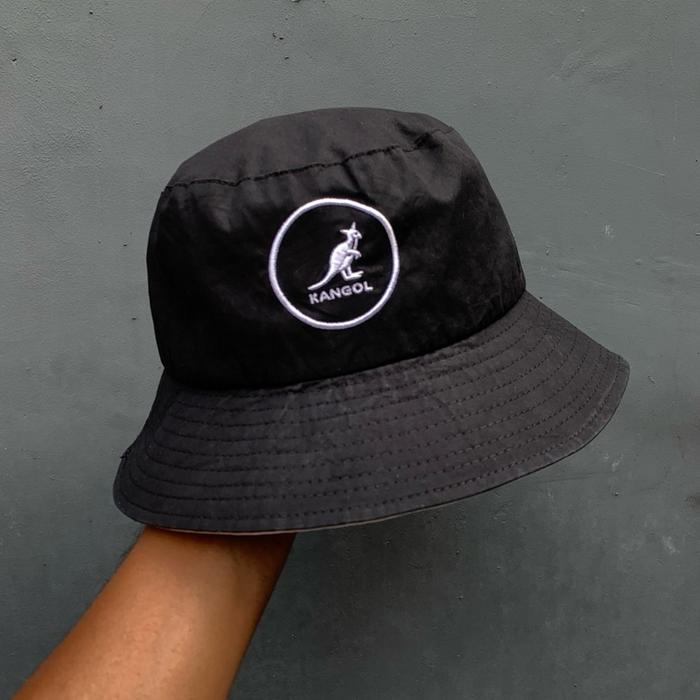 Bucket Hat Kangol Cotton Hitam