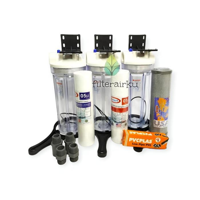 Paket Filter Air Housing PDAM - Ledeng clear 10" 3/4 siap pakai 03-01 *