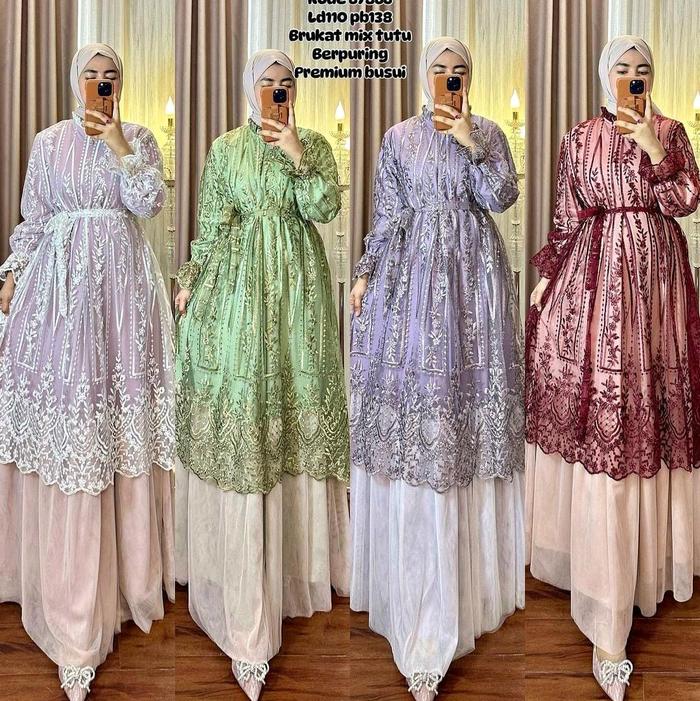 INDAH FASHION - Gamis brukat mewah brand EXTU