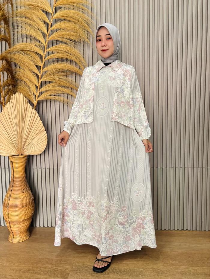 Gamis MCL 2 Fashion Wanita / Maxi Dress Rompi Motif Terbaru Kekinian 2026