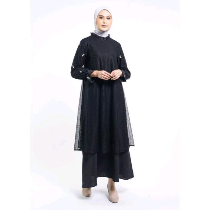 Elzatta Gamis ruffles Chantily dress mewah brokat