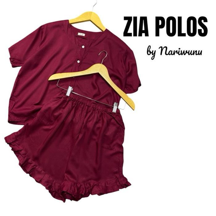 Nariwunu - Zia Piyama Polos Kancing Rayon Twill Lembut Grade A Super Babydoll Setelan Celana Pendek 