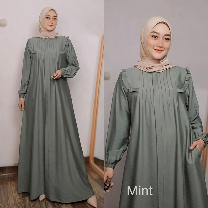 Gamis Tasik Fareeda Series, Gamis Polos Warna Mint