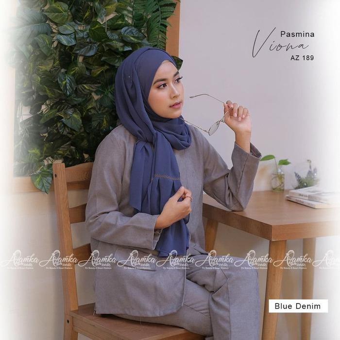 Baru Azamka Hijab Pashmina Azamka Viona Kerudung Pasmina AZ 189 Cerruty Baby Doll Premium
