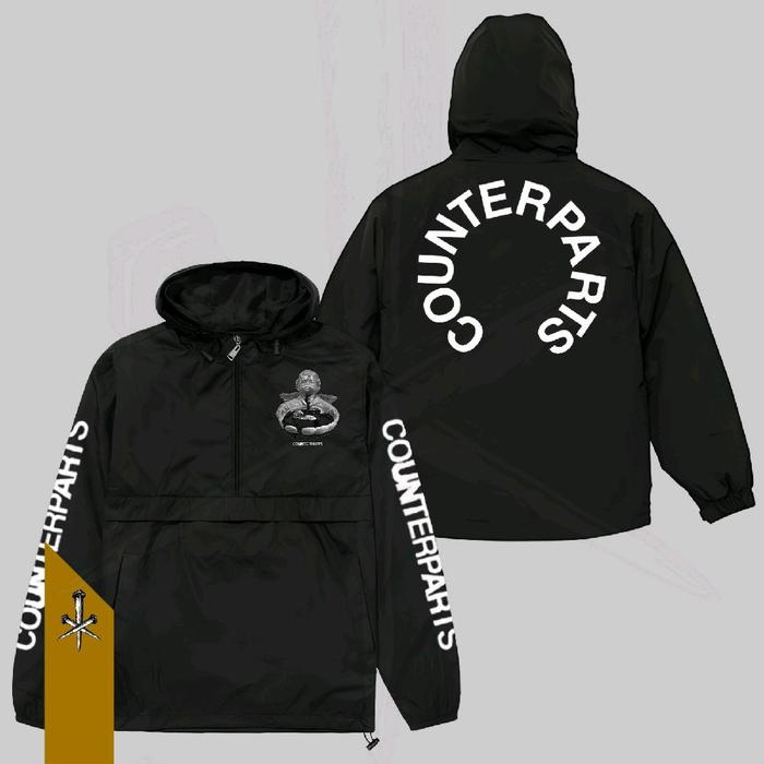 Jaket Hoodie Cagoule Musik Band Counterparts Hitam Unisex