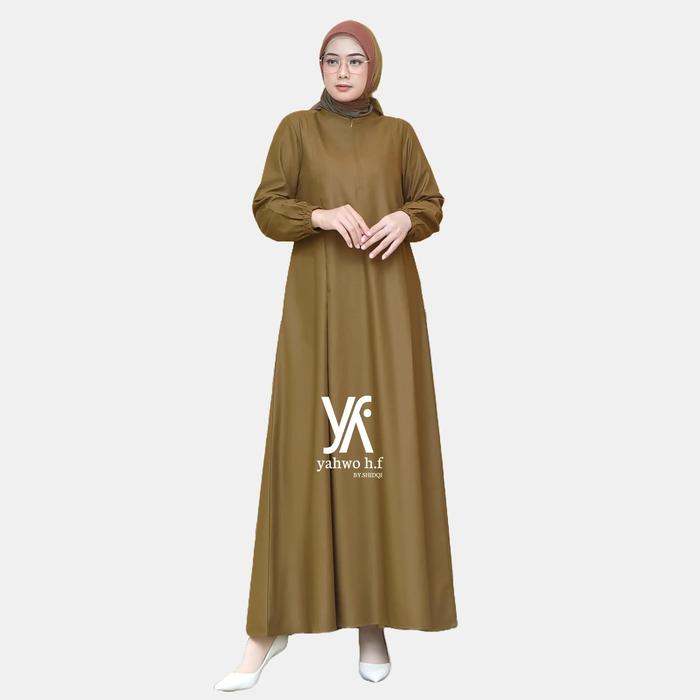 Yahwo Hijab Fashion - Seragam Gamis Pns Pdh Pemda Guru/Bahan Toyobo Warna Khaki/Gamis Wanita Busuy •