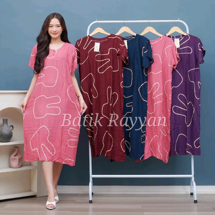 Cabutan [PAKET USAHA] 100 Dapat 4pcs || Daster Jumbo Lengan Pendek Busui Bumil Kancing Depan Lengan 