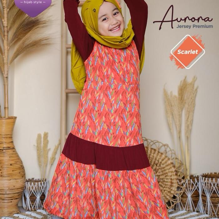 Daffi Hijab Gamis Anak Aurora Kids Series - Dress Anak Motif Premium