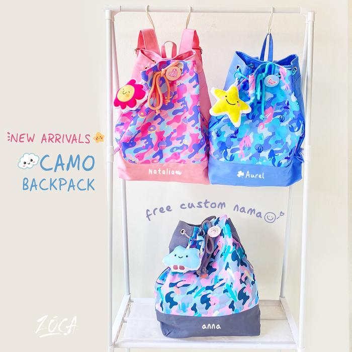ZOCA CAMO BACKPACK (FREE CUSTOM NAMA) BACKPACK / / TAS RANSEL / TAS WANITA / TAS KOREA / TAS JEPANG