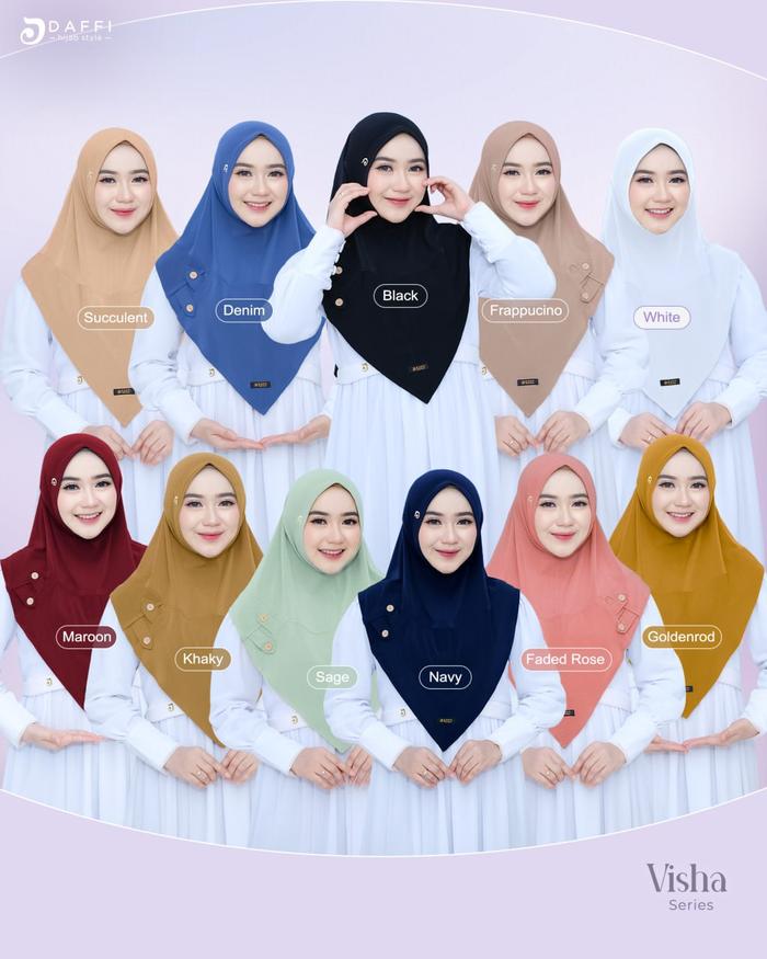 Visha Series Hijab Instan Bergo Tanpa Pet Simple By Daffi Hijab
