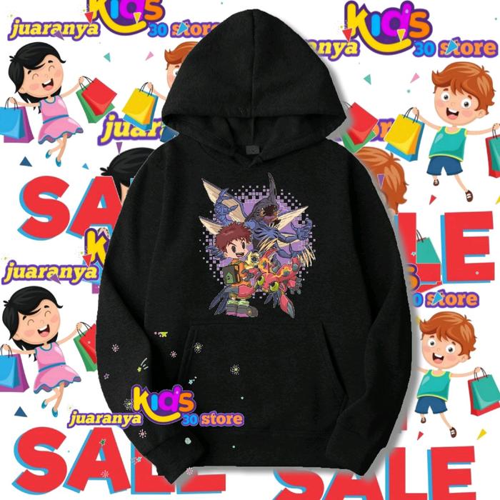 hoodie anak digimon sweater digimon jaket digimon kids unisex Bulu Fashion