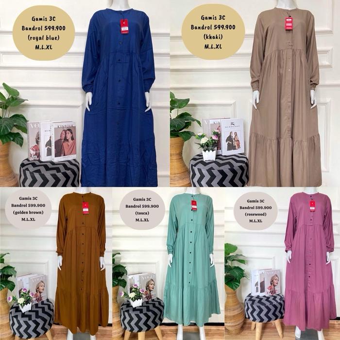 Gamis 3C gamis wanita gamis rayon twill
