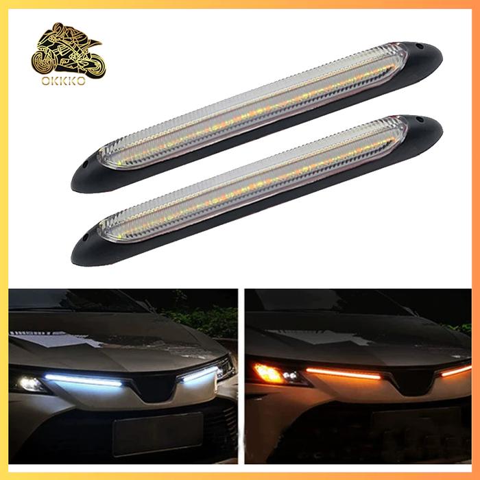Lampu Siang Hari Alis Mobil Running DRL 12v Lampu Sein Tahan Air Lampu Led DRL