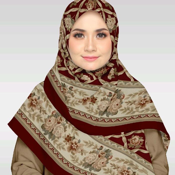 FLOWER MAROON GARDEN/VOAL PREMIUM/HIJAB MOTIF/HIJAB SYARI/HIJAB JUMBO