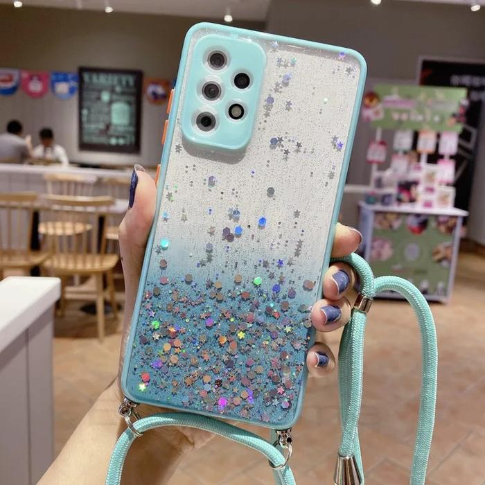GLITTER LANYARD OPPO F11 OPPO F11 PRO A52 A92 CASING GLITTER WARNA WARNI SOFTCASE SILICONE PROTECT C