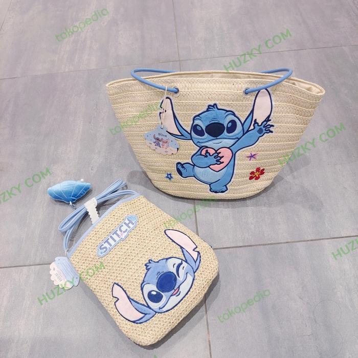 Oh Some! Tote Bag / Crossbody Straw Bag / Tas Slempang DISNEY STITCH