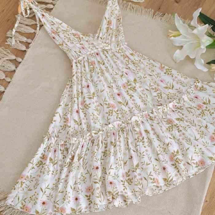 Mozza Dress Haura Dress Sexy Dress Rempel Bahan Rayon Motif Kekinian LD Jumbo