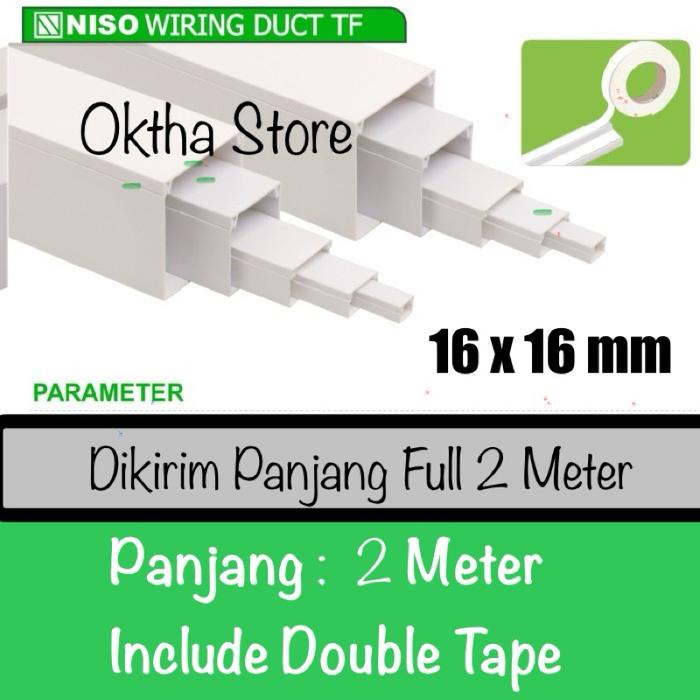 [2 Meter ] KABEL DUCT DUCTING TF 16 X 16 MM TC PROTECTOR NISO TRAY + DOUBLE TAPE