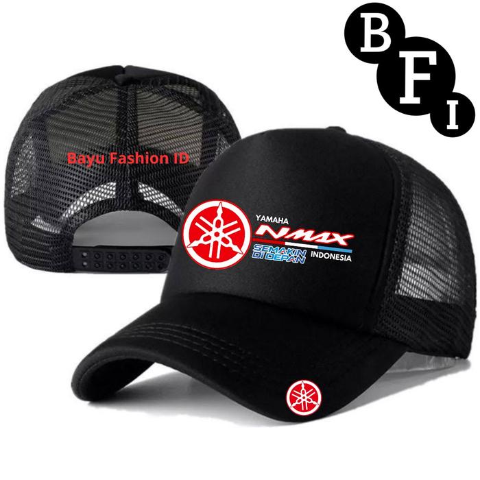 Topi Trucker Jaring Logo YAMAHA NMAX - Topi Pria Wanita Dewasa Premium Original - Topi YAMAHA NMAX L