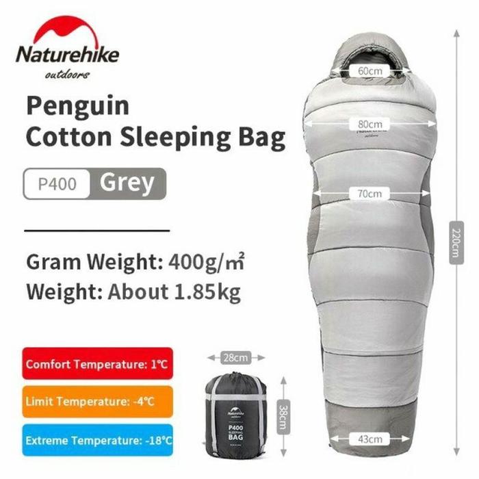 Sleeping bag penguin nature NH21MSD03 kantong tidur mummy camping