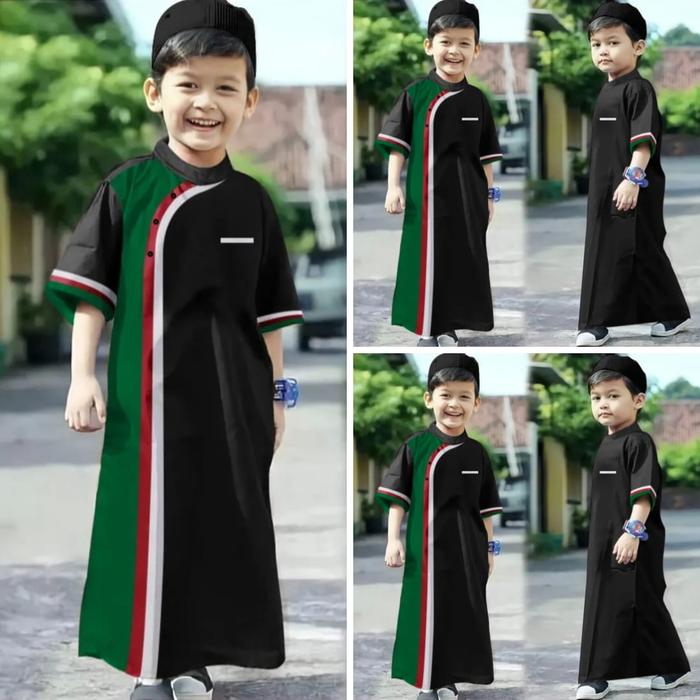 Jubah Gamis Koko Muslim Anak Laki Laki Cowok Model Palestina