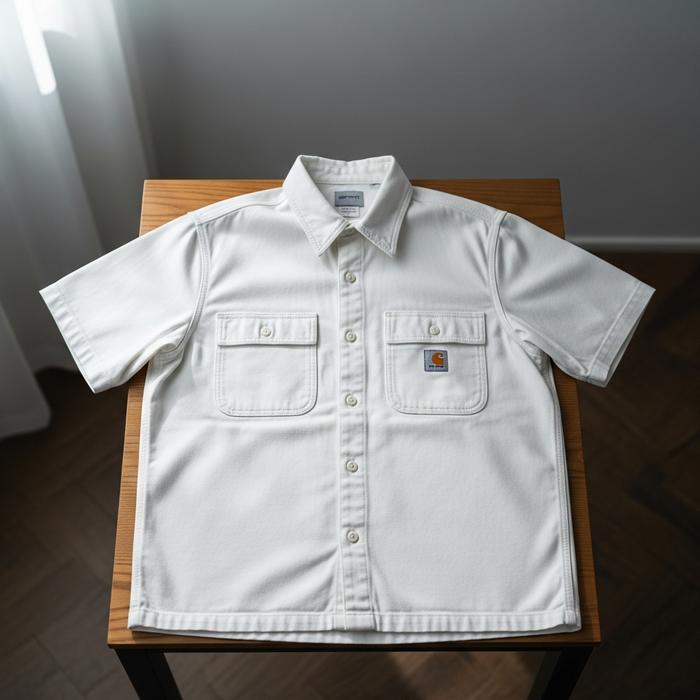 Kemeja Putih Pria/Kemeja Carhartt 2 Pocket/Kemeja Workshirt Pria/Kemeja Kerja Pria/Kemeja Reguler Pr