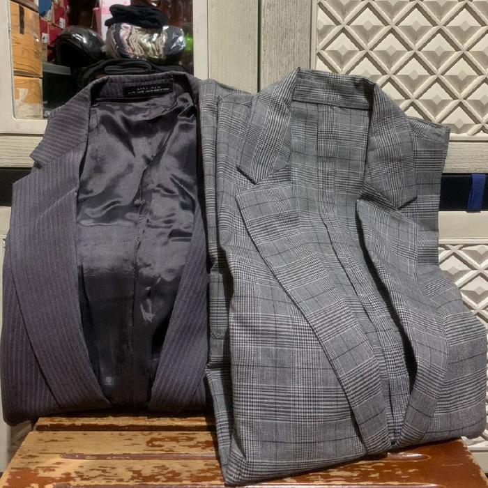 ORIGINAL JAS SUIT COMFORT ZARA BLAZER TUXEDO TARTAN SPAO SINGLE BREASTED STRIPE