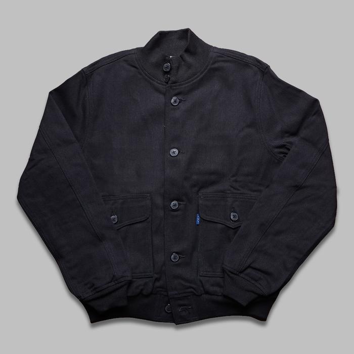 Mihane Jeans - Jaket Pria Denim - Sky Soaring Flight Jacket Black Edition 13,5Oz Sanforized