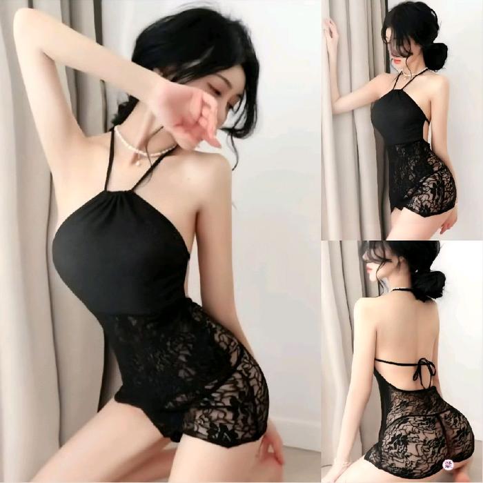 Baju Tidur Lingerie Wanita Seksi Baju Dinas Istri TA1466 Hitam