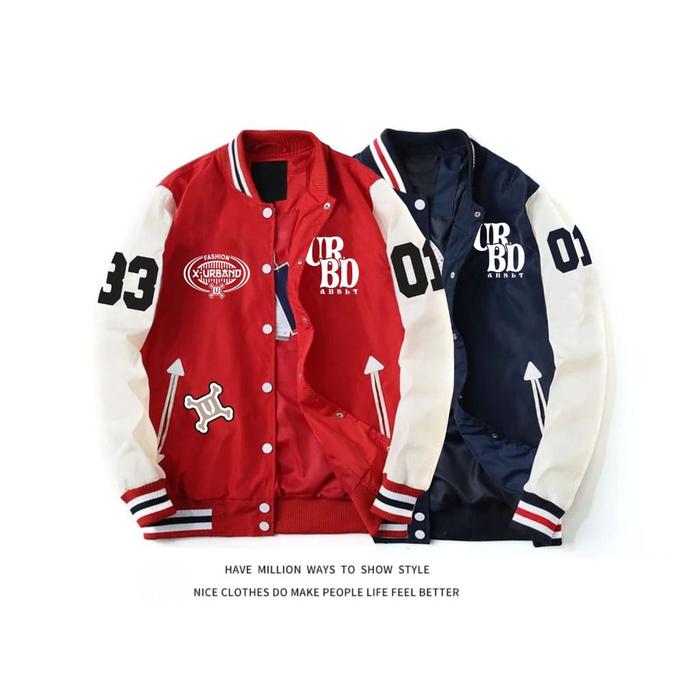 X Urband Absolute Jaket Varsity Waterproof Baseball Bordir Fleece Leather Polos Tebal Pria