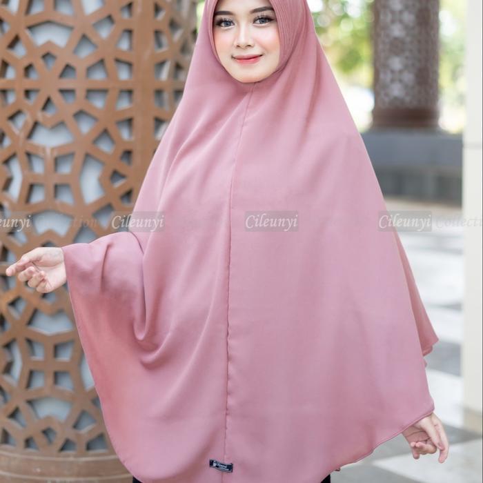 PROMO!! Cileunyi Collection Khimar Bergo Jumbo XXXL Wolfis Syari/ Kerudung Panjang Jilbab Instan Pad