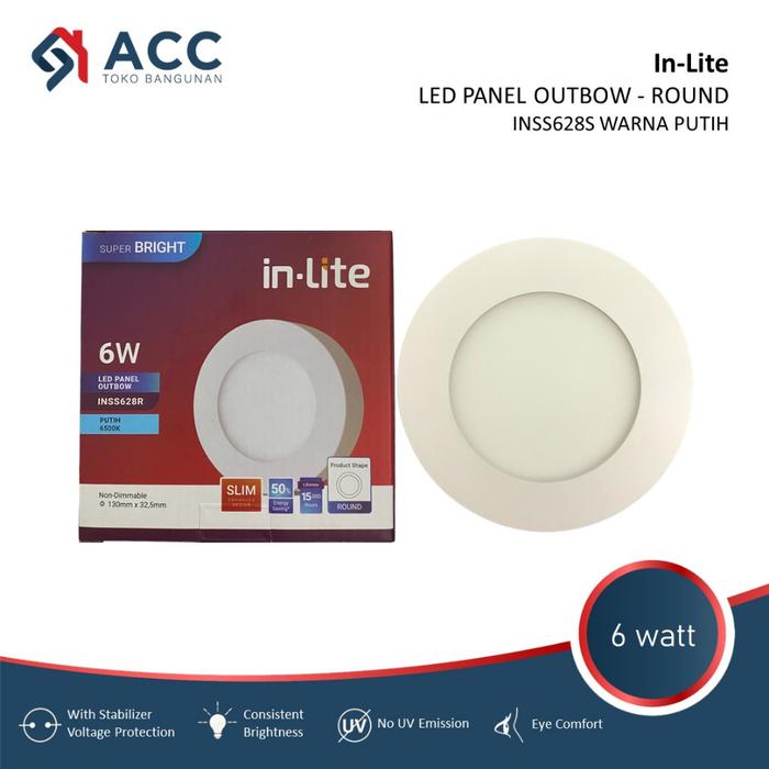 InLite INSS628R Downlight Panel Outbow OB Bulat Plafon 6W 6Watt