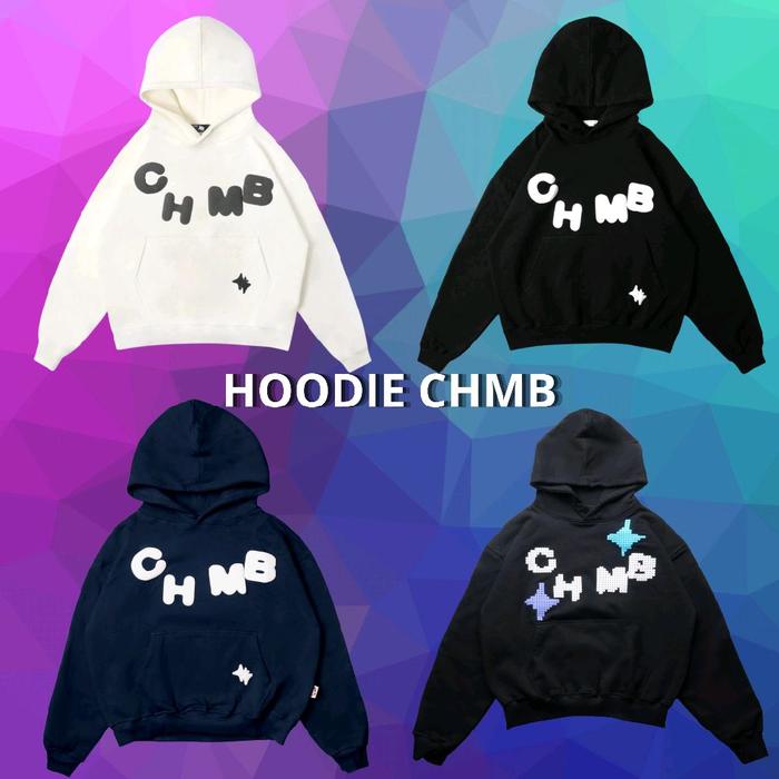 [100% ORIGINAL] HOODIE PIXEL BLACK | CHMB RAINBOW BROKEN WHITE | HOODIE BORN TO GIVE BLACK | BASIC W