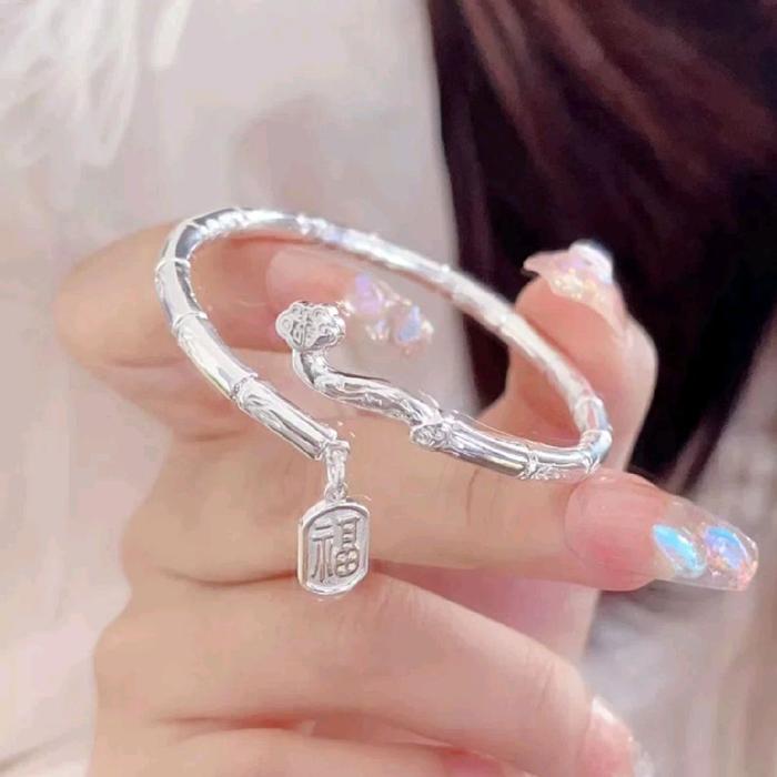 Gelang Cewek Ruyi Bambu Perak
